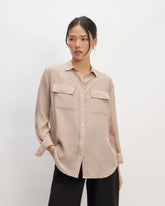 The Utility Shirt in Washable Silk | Burnt Sugar