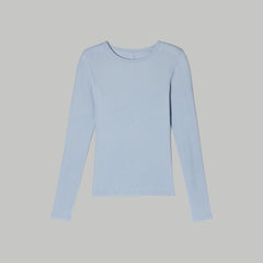 The Pima Micro-Rib Long-Sleeve Crew | Mist