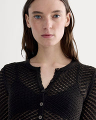 The Lace Knit Cardigan | Black