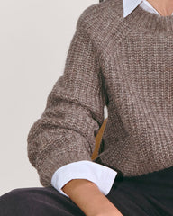 The Fisherman Crew in Cloud | Taupe Melange