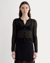 The Lace Knit Cardigan | Black