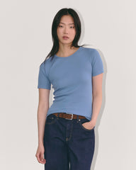 The Luxe Rib Crew | Bluebell