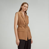 The Sleeveless Blazer in Buttersmooth | Toasted Coconut