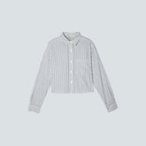 The Way-Short Shirt in Silky Cotton | Deep Blue / Canvas