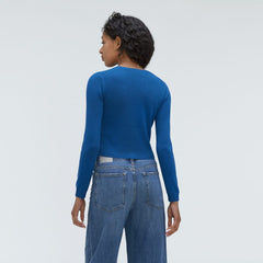 The Luxe Merino Cardigan | Lapis Blue