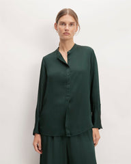 The Hammered Satin Popover Shirt | Scarab
