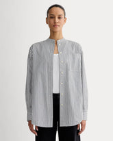 The Oversized Shirt in Ultrasoft Cotton | Optic White / Black