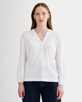 The Air V-Neck Henley | White