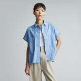 The Short-Sleeve Box Shirt | Mariner Blue / White