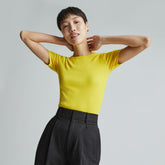 The Pima Micro-Rib Crew Tee | High Visibility Yellow
