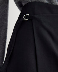 Wrap Mini Skort in Tailor Twill | Black