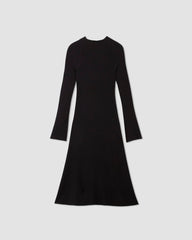 The Ribbed Mock Neck Midi Dress | Black