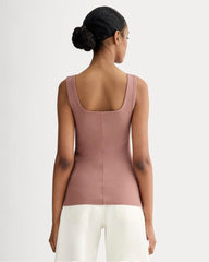 The Luxe Rib Square-Neck Tank | Rose Dusk