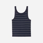 The Pima Micro-Rib Short Tank | Navy / White