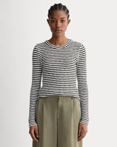 The Cozy Rib Long-Sleeve Tee | Bone / Black