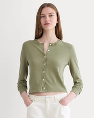 The Cropped Cardigan in Cotton Cashmere | Sagebrush