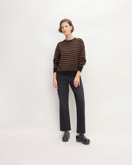 The Cotton-Merino Sweatshirt | Black / Dark Camel