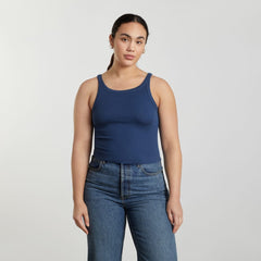 The Pima Micro-Rib Short Tank | Dark Royal