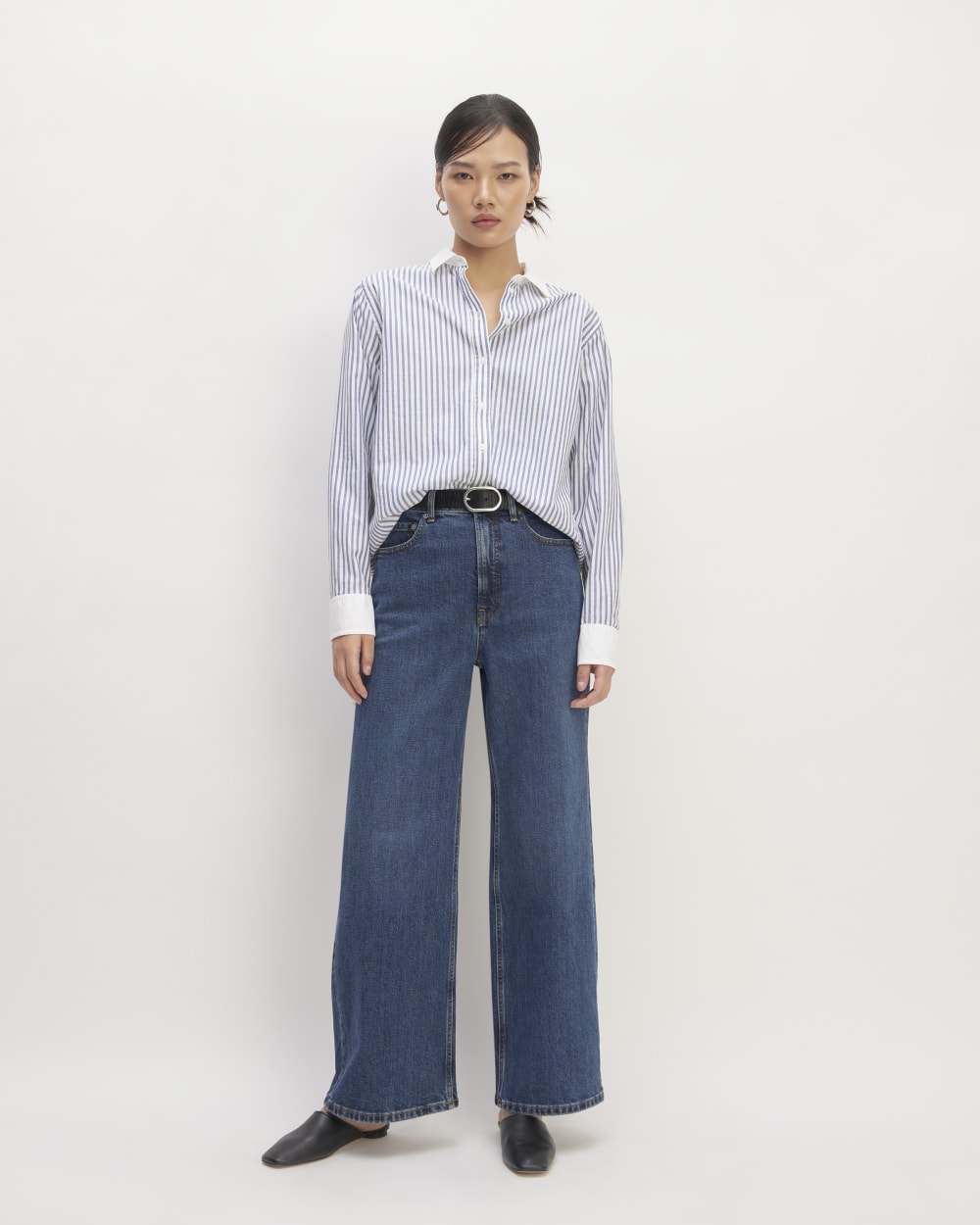 The Must-Have Shirt in Silky Cotton |  Mariner Blue / White Stripe
