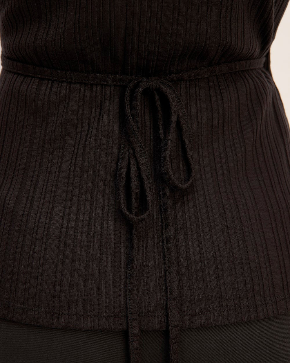 The Rib Wrap Top | Black