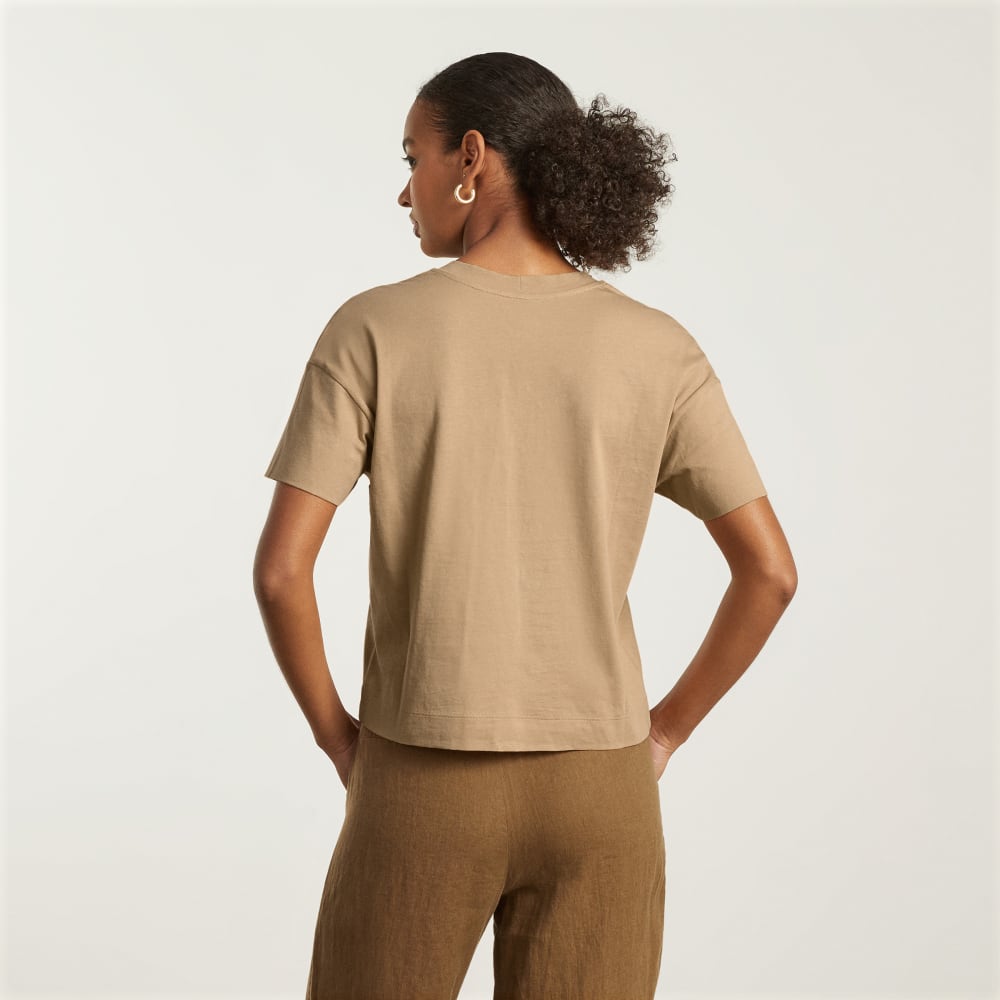 The Organic Cotton Slouchy V-Neck | Iced Coffee