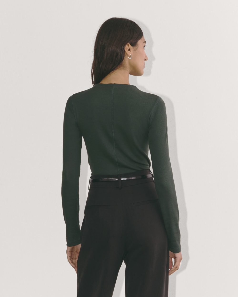 The Luxe Rib Funnel-Neck Tee | Scarab