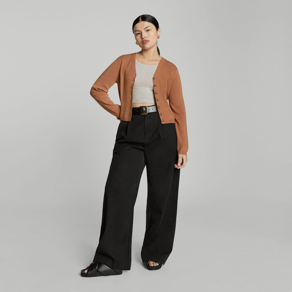 The Luxe Merino Cardigan | Tawny Brown