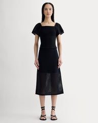 The Gauze Smocked Top | Black