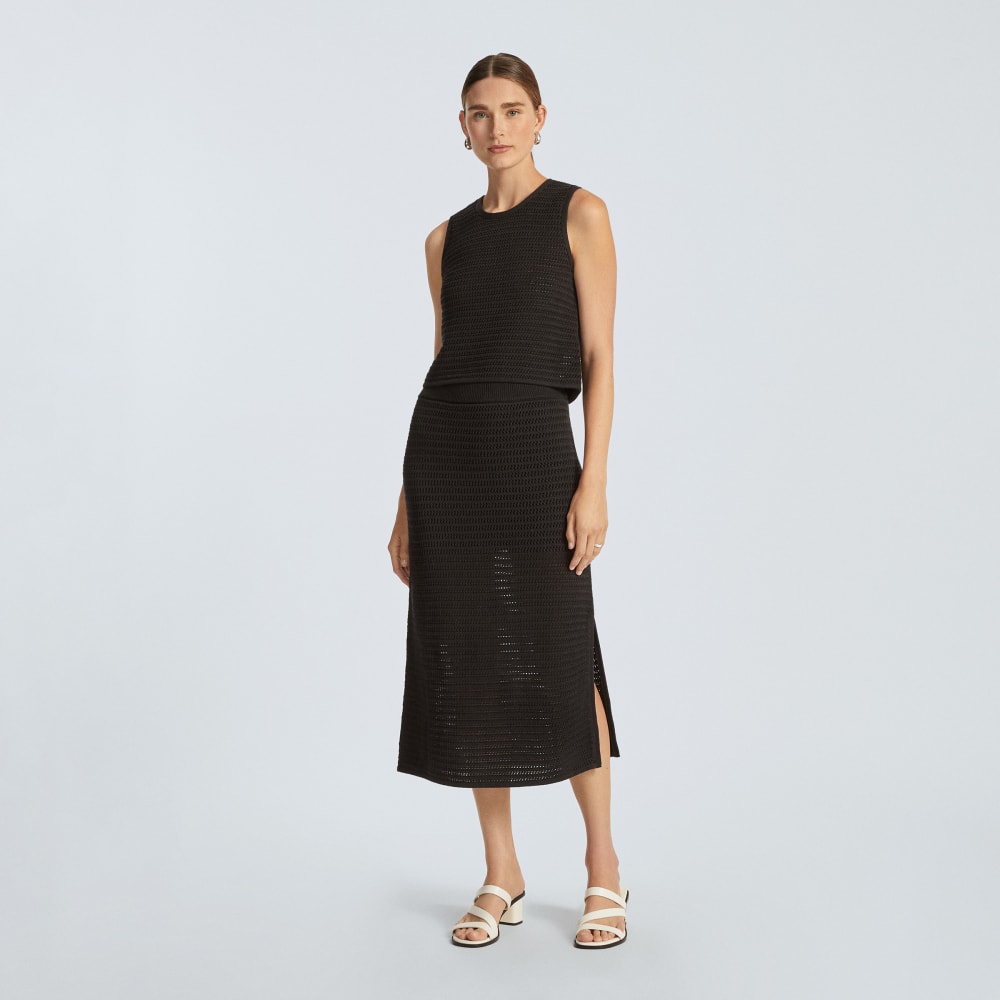 The Crochet Knit Skirt | Black