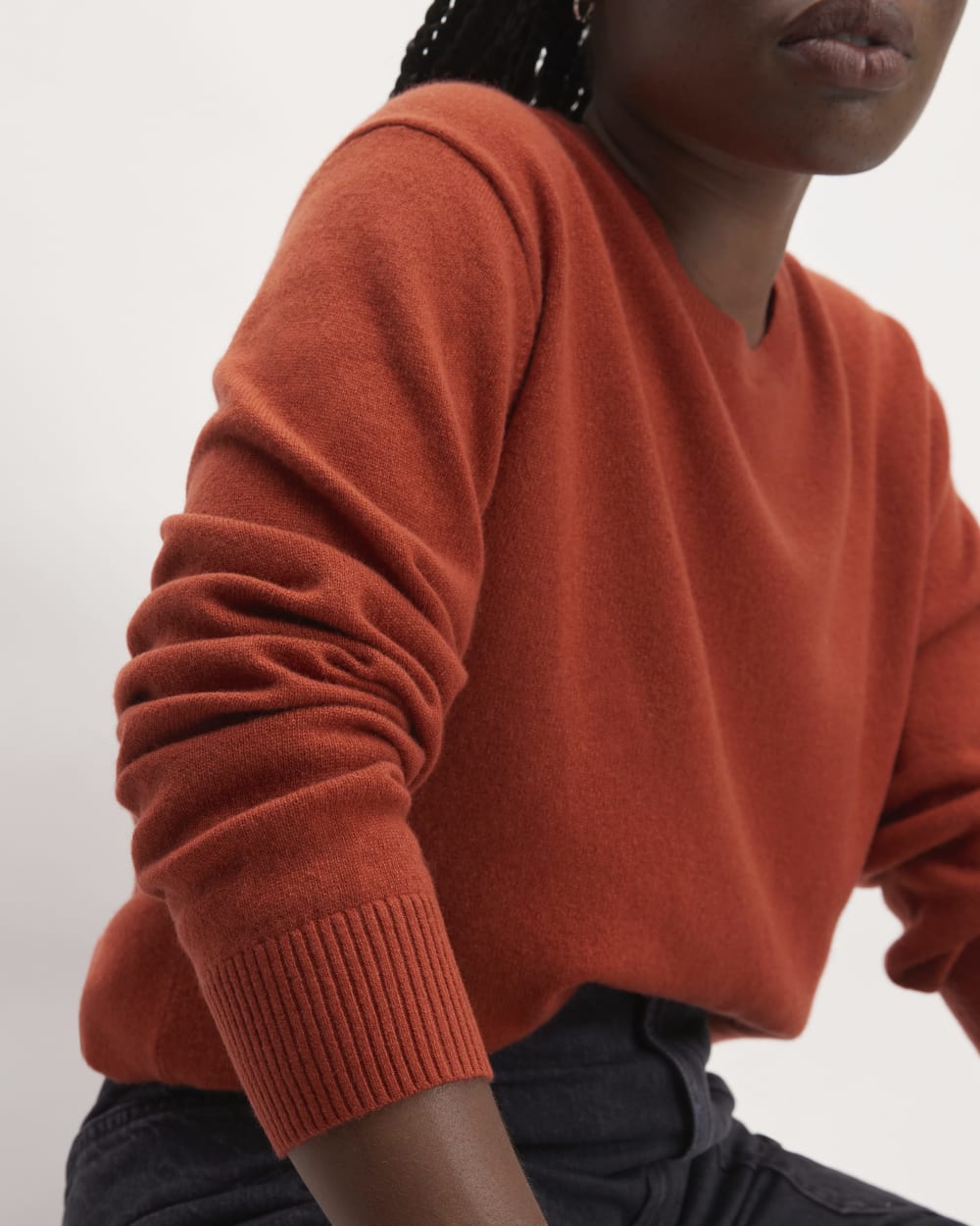 The Classic Crew in Cashmere | Rusted Red
