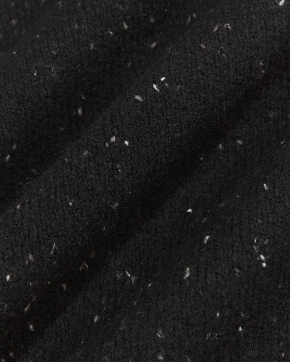 The Mockneck Sweater in Plush Cotton | Black Confetti