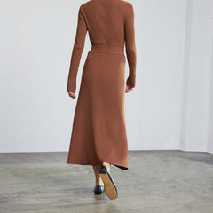 The Ribbed Knit Skirt | Cocoa Brown