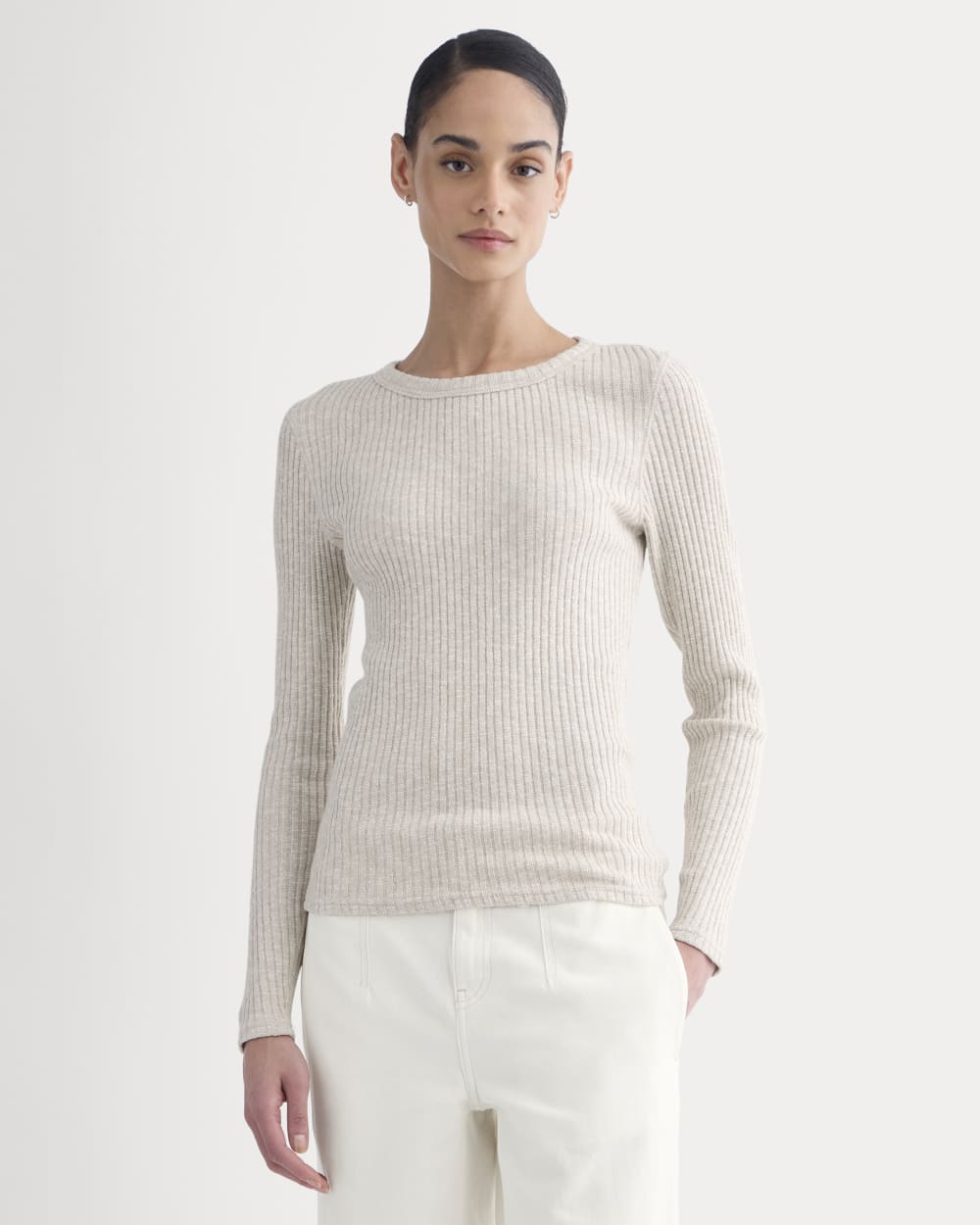 The Cozy Rib Long-Sleeve Tee | Peyote / Bone