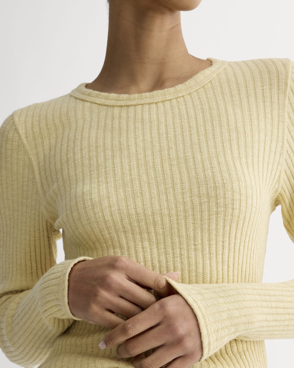 The Cozy Rib Long-Sleeve Tee | Banana Crepe