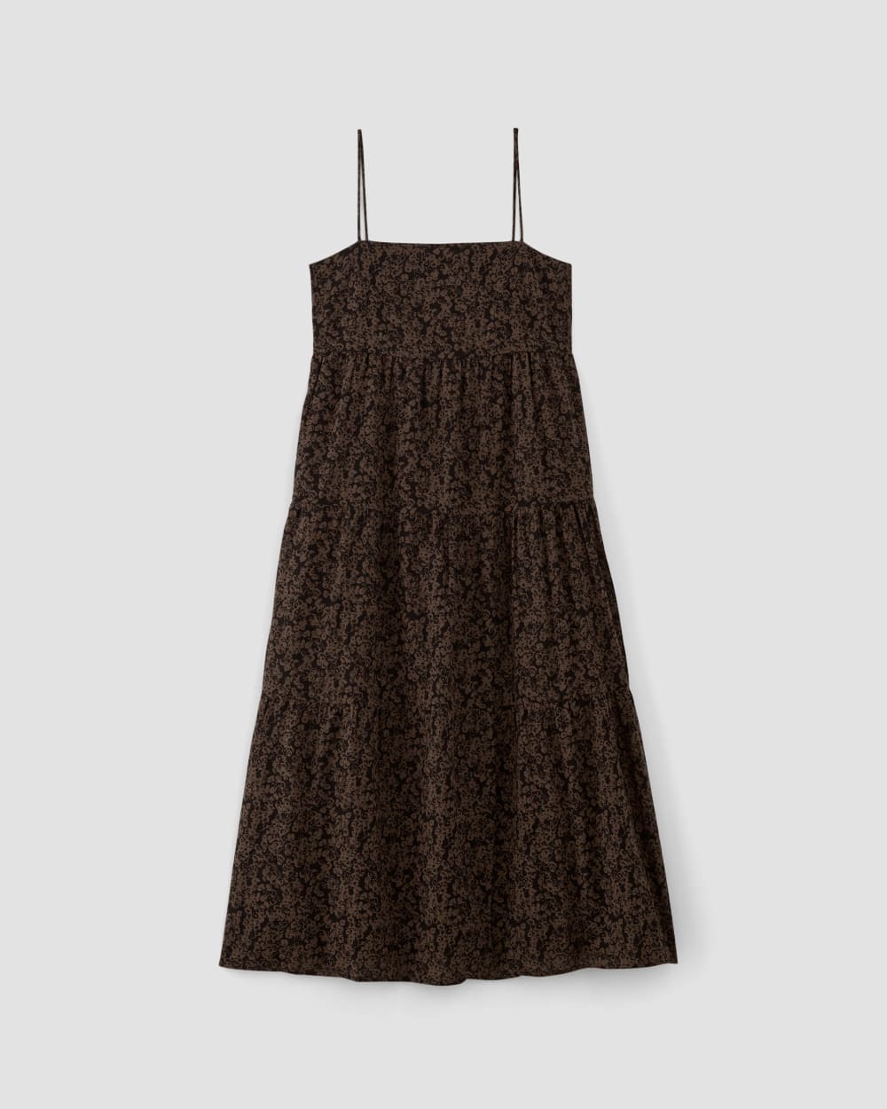 The Gauze Tiered Dress | Black / Cocoa Small Floral