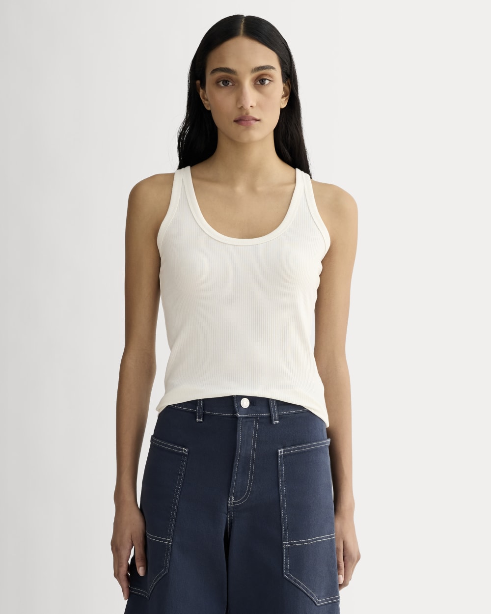 The Shimmy Scoop-Neck Tank | Bone