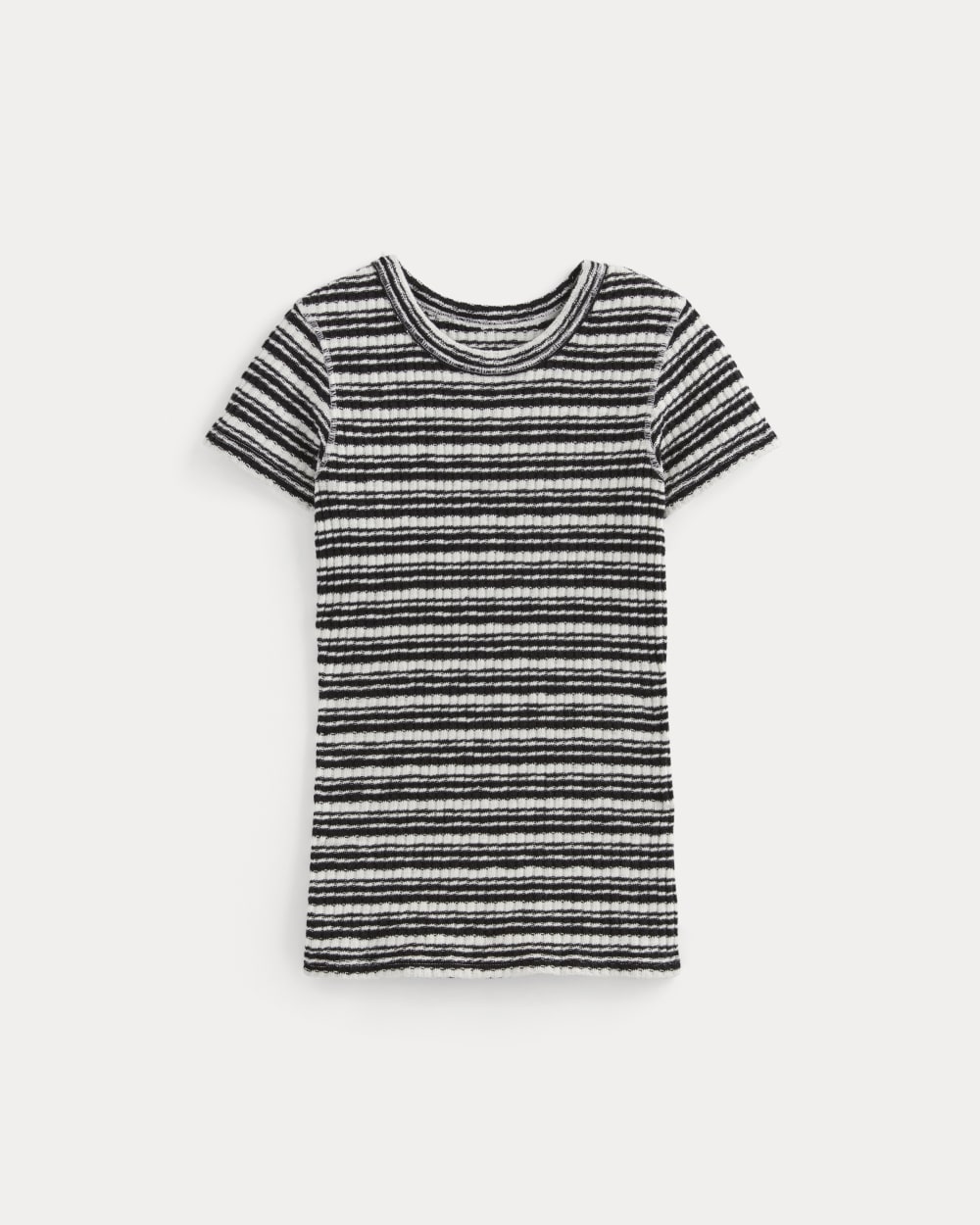 The Cozy Rib Tee | Bone / Black