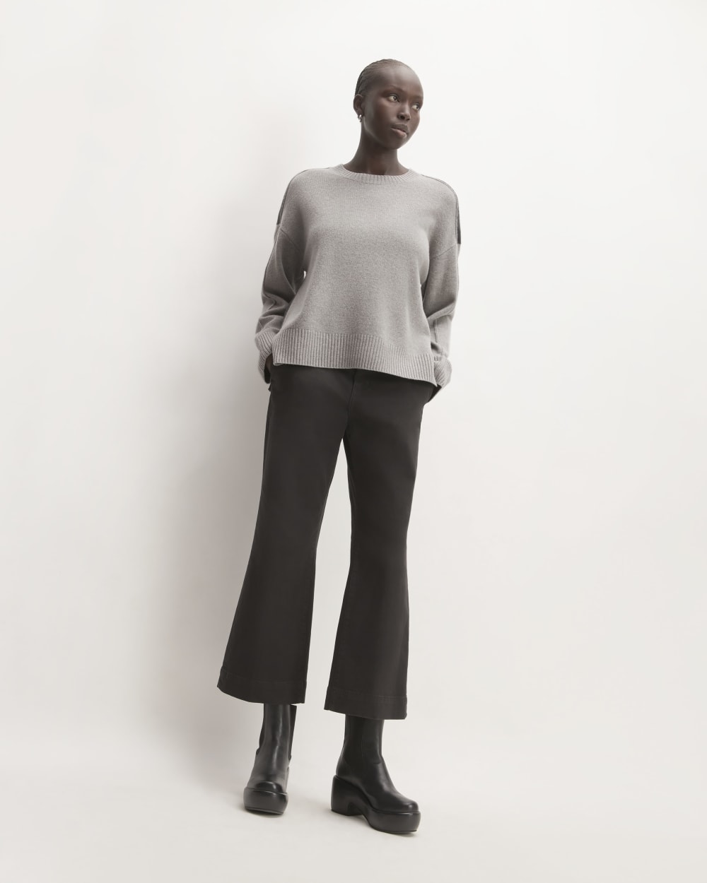 The Good Merino Wool Crewneck Sweater | Hare Grey / Graphite