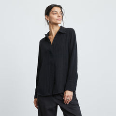 The City Stripe Shirt | Black