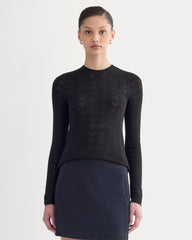 The Pointelle Crew in Ultrasoft Merino | Black