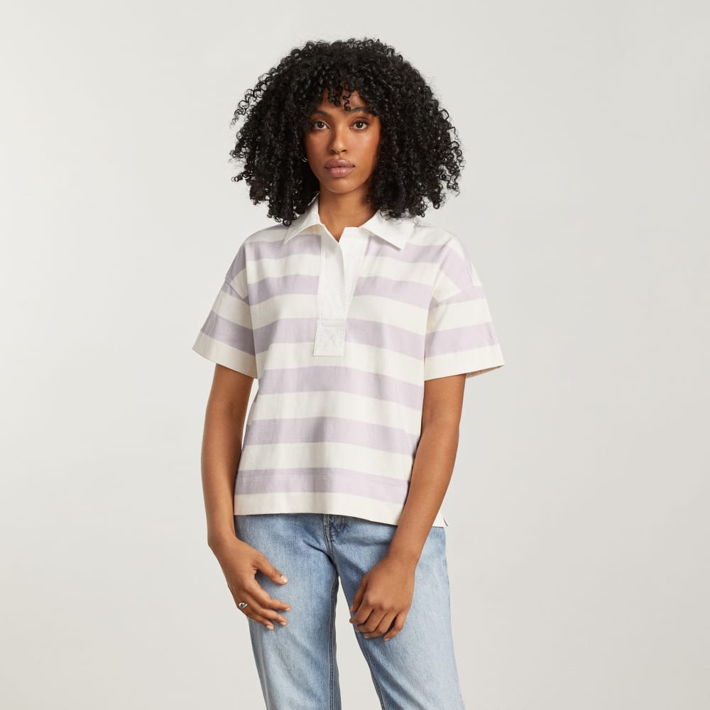 The Retro Jersey Polo | Pale Orchid / Canvas