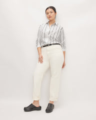 The Must-Have Shirt in Silky Cotton | Bone / Black