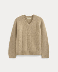Cloud Cable V-Neck Sweater | Heathered Oatmeal