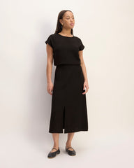 The Mini Jacquard Stripe Top | Black