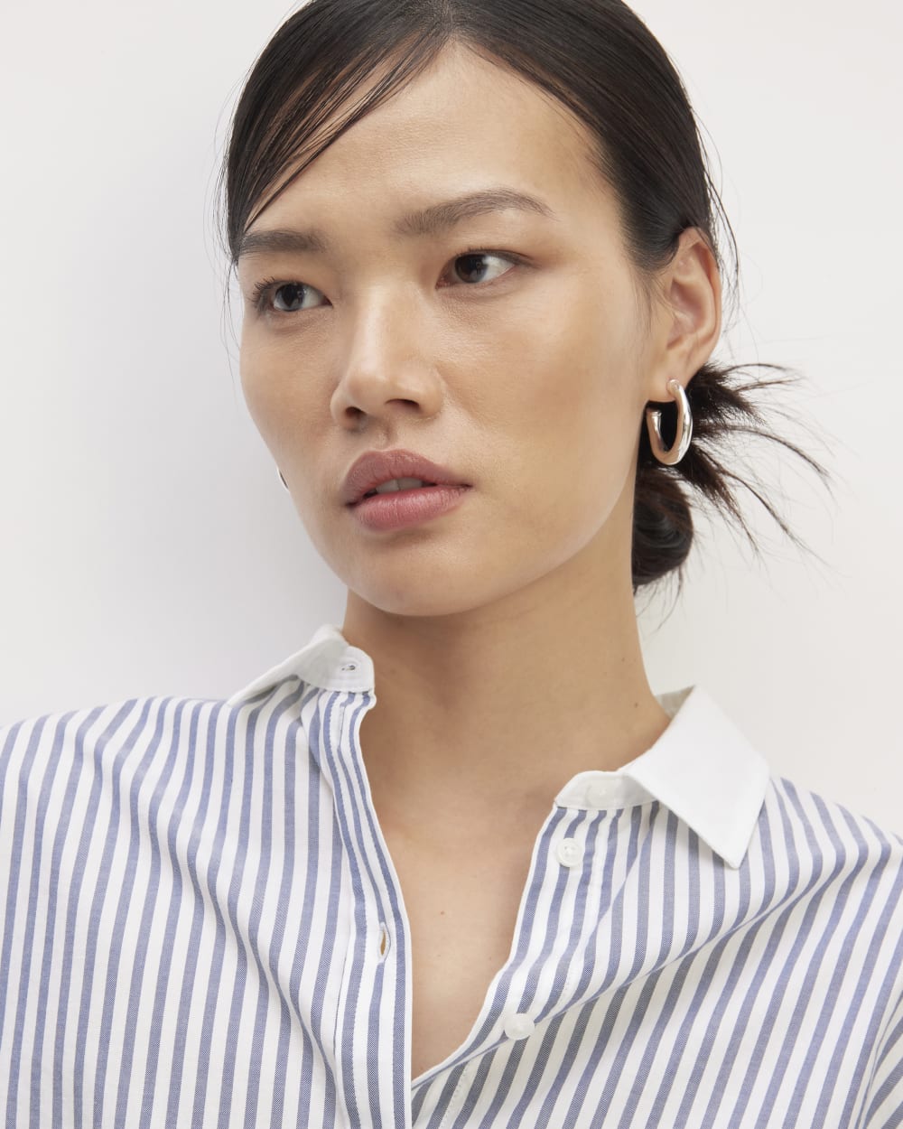 The Must-Have Shirt in Silky Cotton |  Mariner Blue / White Stripe