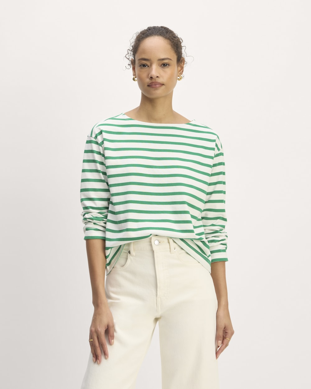 The Mariner Tee | Bone / Grass Green