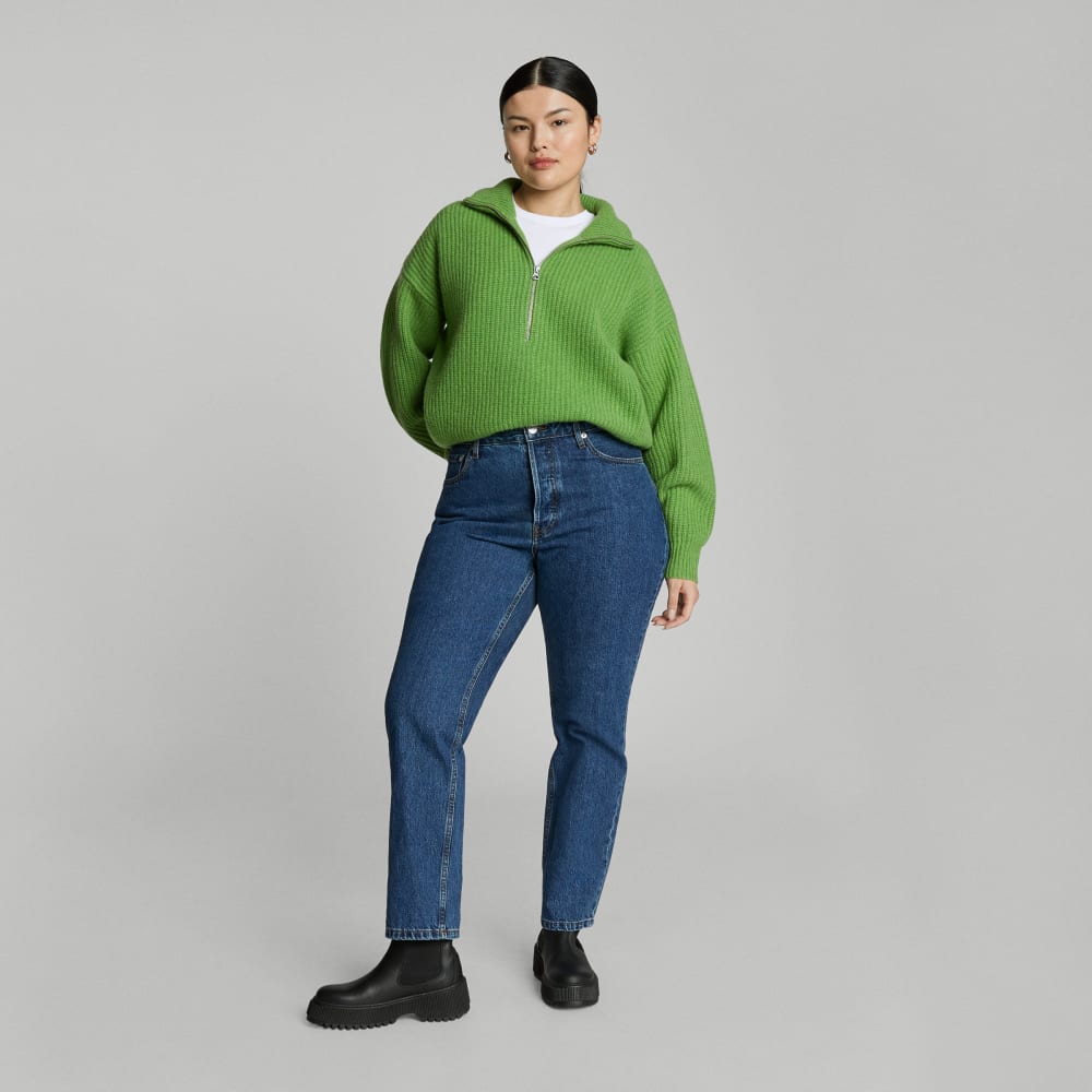 The Half-Zip Sweater in Luxe Merino | Salted Lime
