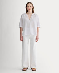 The Gauze Gathered Top | White