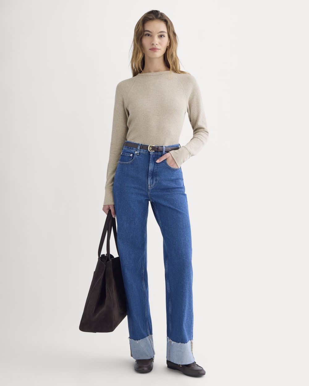 Slim-Fit Crew in Cozy Waffle | Heathered Oatmeal