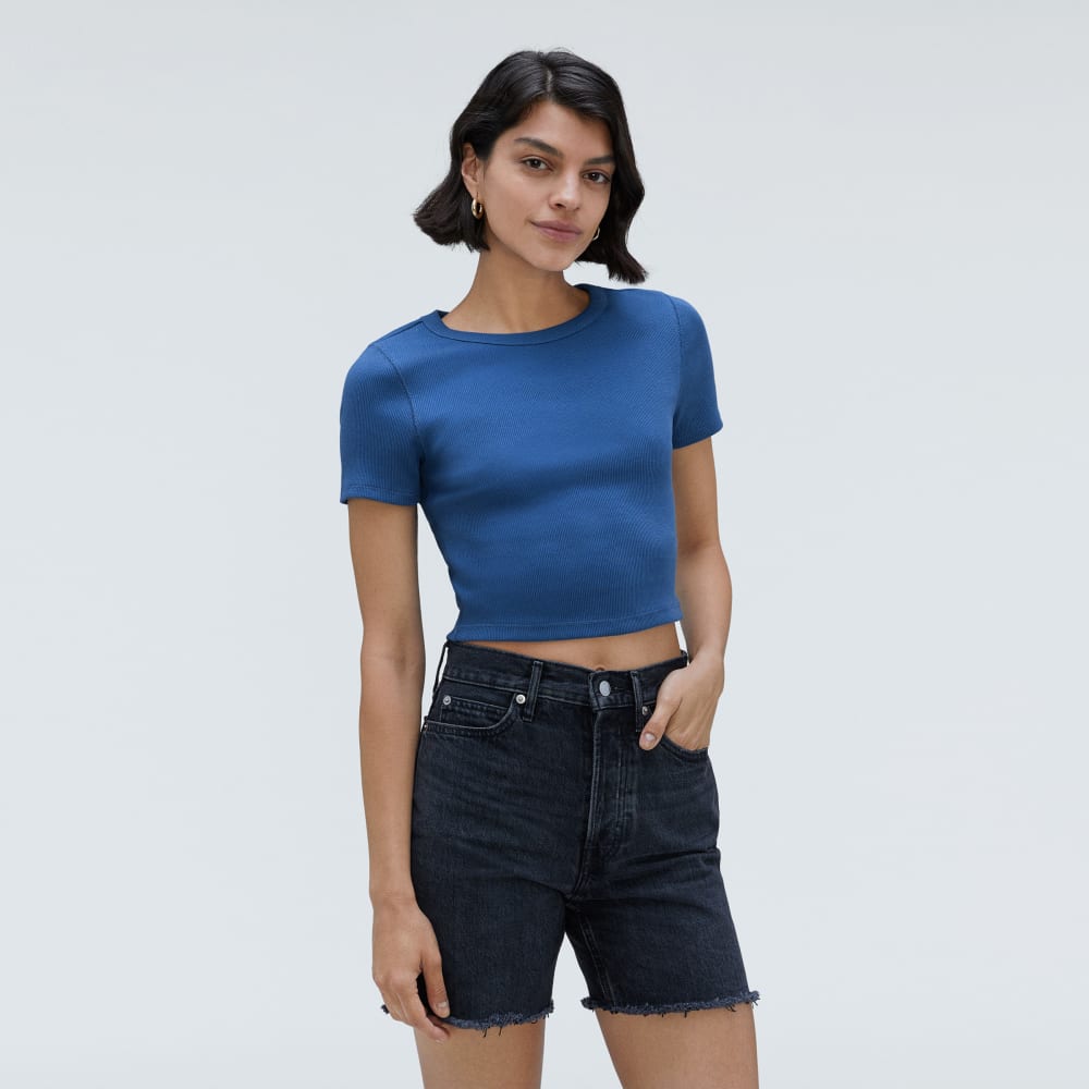 The '90s Rib Tee | Deep Blue